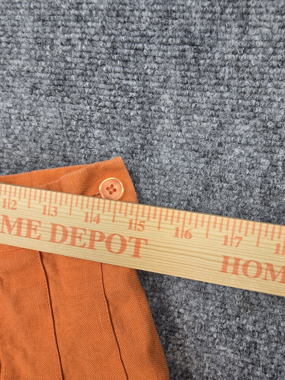 Stanley Blacker 100% Linen Orange A-Line Skirt Womens Size 14 Pleated Short - Picture 3 of 5